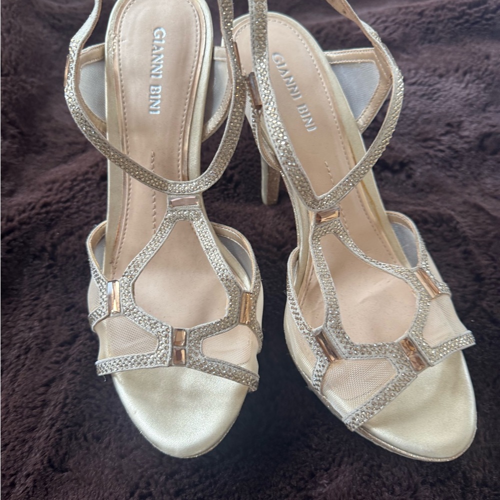 Gianni Bini Gold Strappy Heels